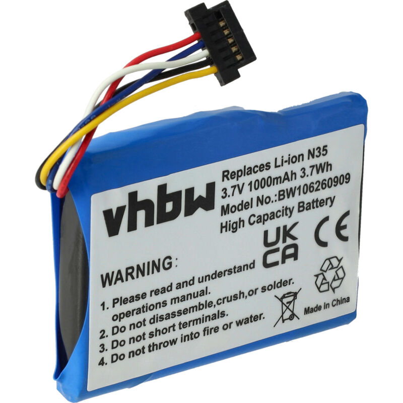 foto del prodotto vhbw batteria compatibile con typhoon myguide 3620 go navigatore gps 1000mah, 3,7v, li ion 