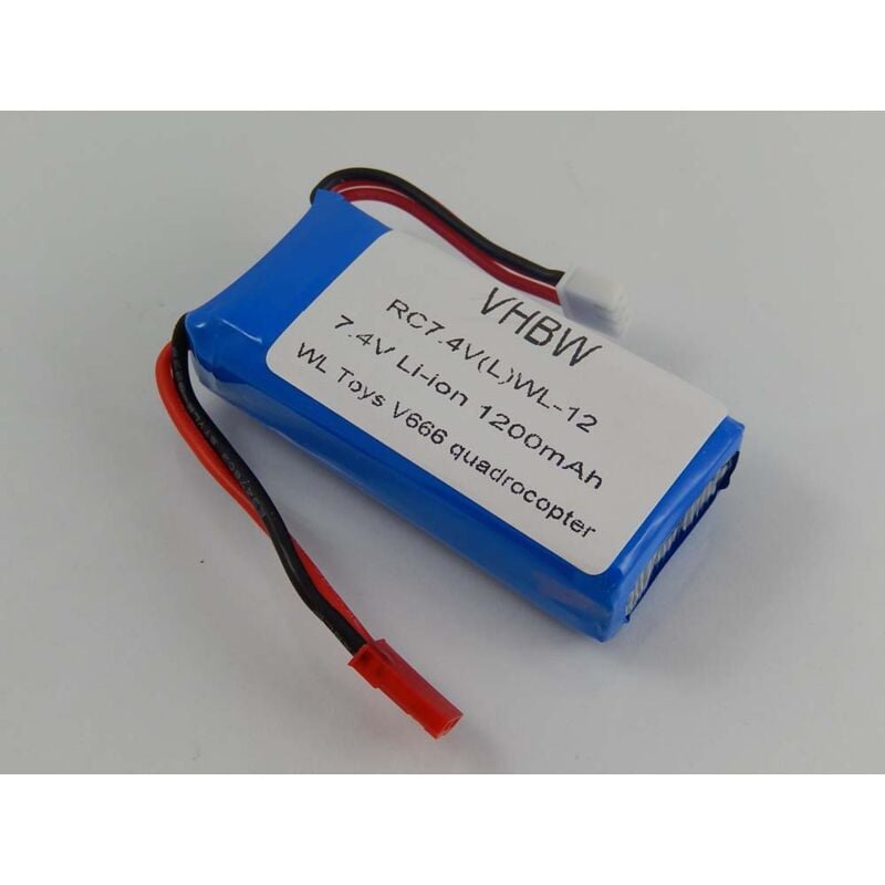 foto del prodotto vhbw batteria compatibile con udi u829a drone quadricottero multicottero 1200mah, 7,4v, li ion 