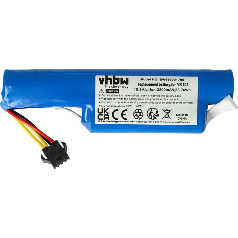 foto del prodotto vhbw batteria compatibile con vileda vr 102, vr one home cleaner 2200mah, 10,8v, li ion 