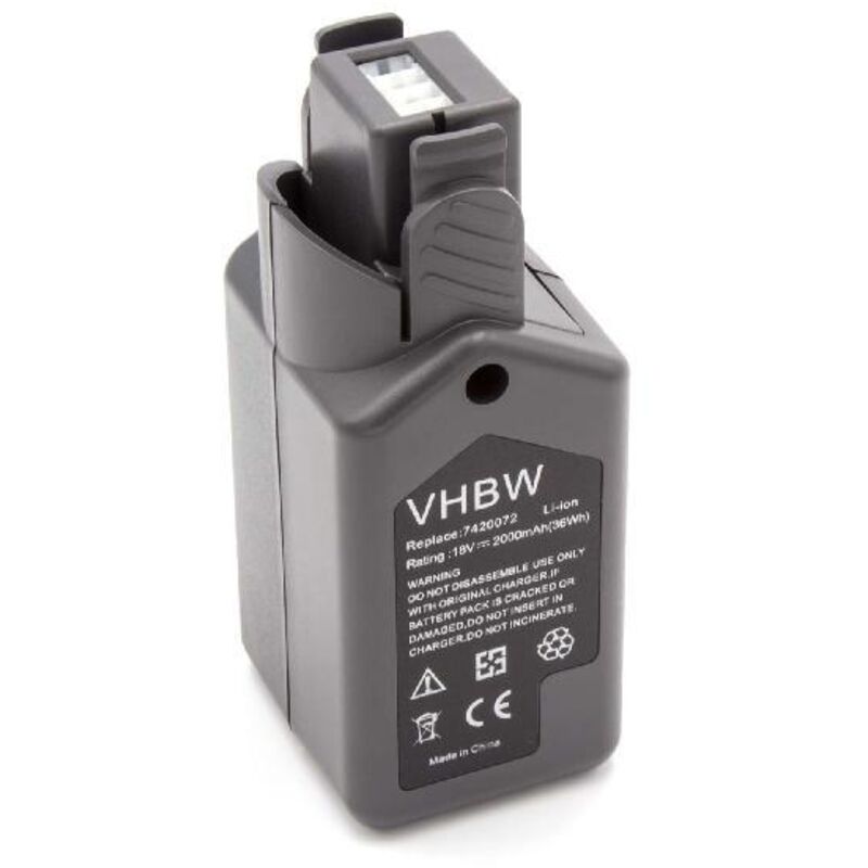 foto del prodotto vhbw batteria compatibile con wolf garten hsa 45 v, gt 815, gtb 815 tagliaerba sega elettrica 2000mah, 18v, li ion