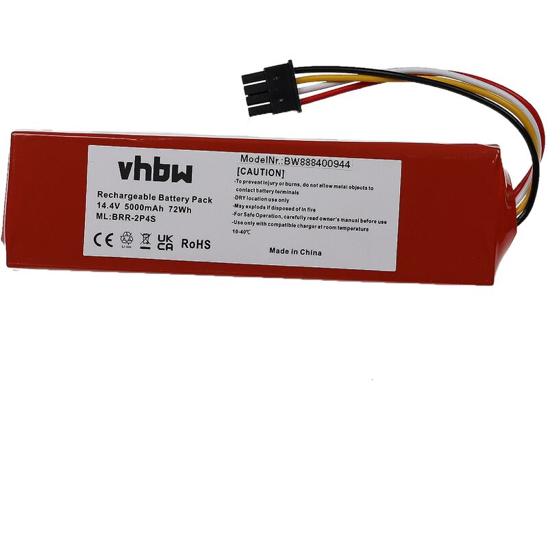 foto del prodotto vhbw batteria compatibile con xiaomi mijia 1s sdjqr03rr, 1c, 1st gen sdjqr01rr skv4000cn, 1s, 1t home cleaner 5000mah, 14,4v, li ion 