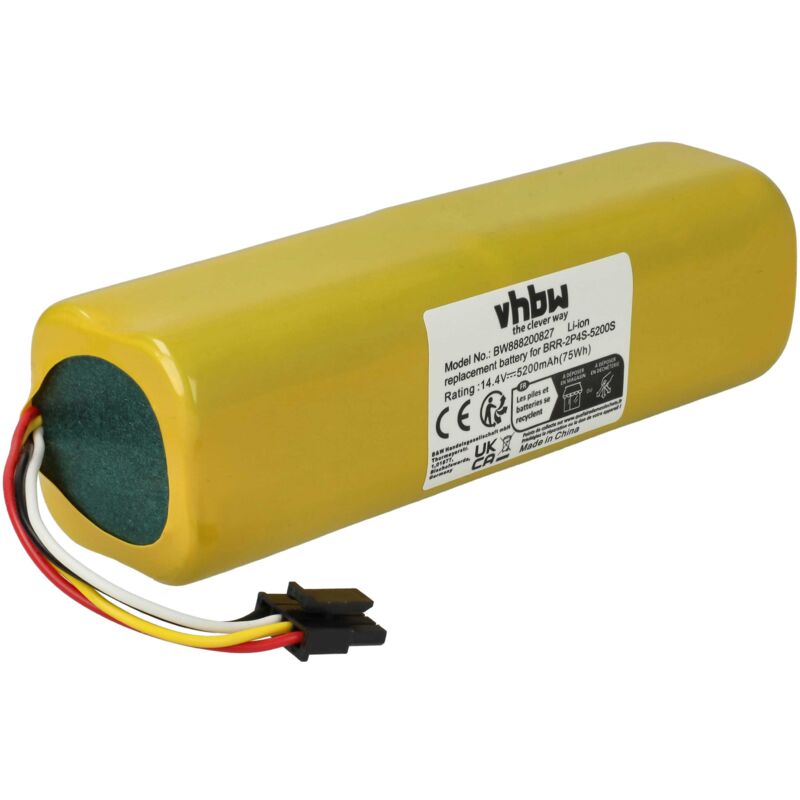 foto del prodotto vhbw batteria compatibile con xiaomi roborock 1c, e4 e452 00 rsd0122ce, e4 e402 00, e5 e502 00 home cleaner 5200mah, 14,4v, li ion 