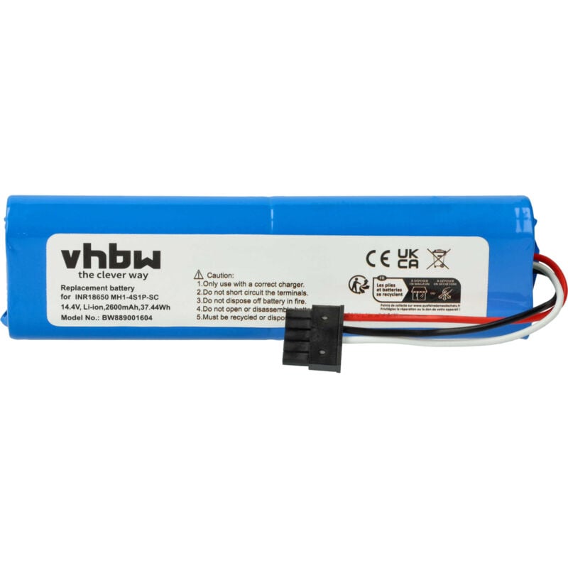 foto del prodotto vhbw batteria compatibile con xiaomi v rvclmb21b, vxvc01 jg aspirapolvere 2600mah, 14,4v, li ion 