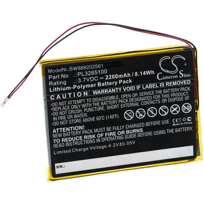 foto del prodotto vhbw batteria compatibile con xtool ez300, ez400, ps60, ps65, ps70, x500 dispositivo di diagnostica per autoveicoli 2200mah, 3,7v, li poly 