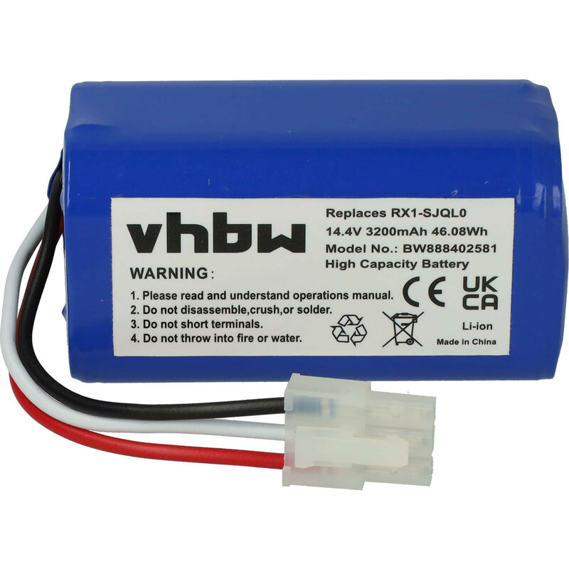 foto del prodotto vhbw batteria compatibile con yujin robot iclebo smart ycr m04 1, ycr m05 10 home cleaner 3200mah, 14,4v, li ion 