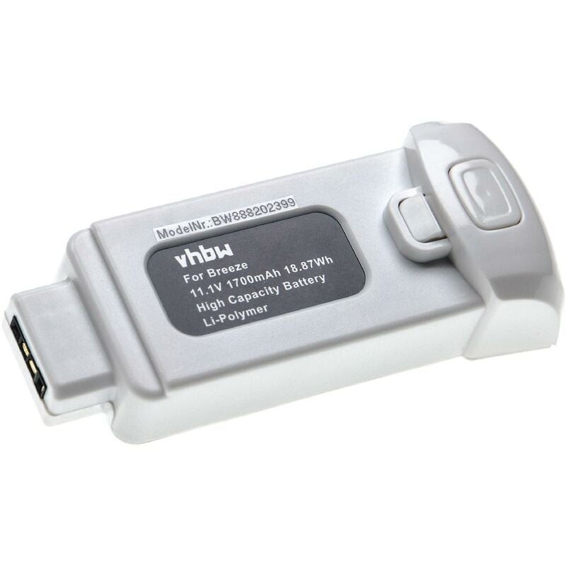 foto del prodotto vhbw batteria compatibile con yuneec breeze, breeze 4k drone quadricottero multicottero 1700mah, 11,1v, li poly 