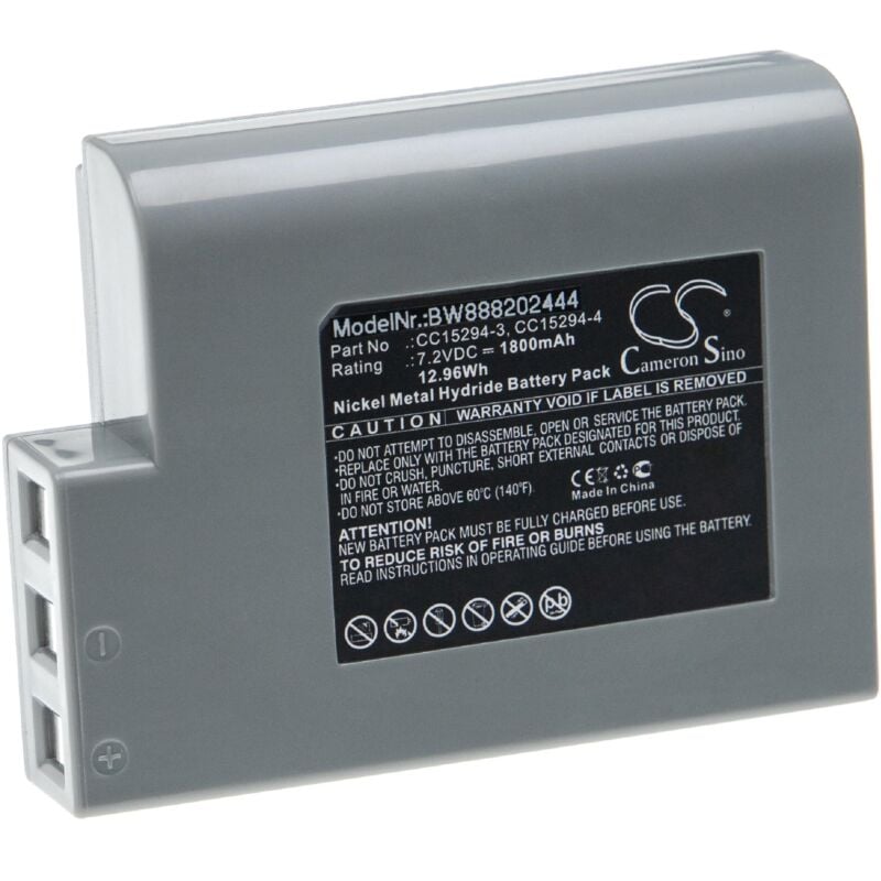 foto del prodotto vhbw batteria compatibile con zebra cameo 3 stampante 1800mah, 7,2v, nimh 