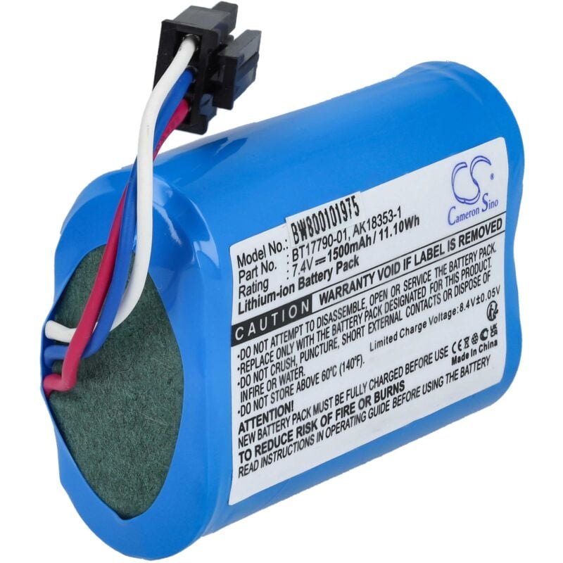foto del prodotto vhbw batteria compatibile con zebra imz320, mz320, mz420l stampante 1500mah, 7,4v, li ion 