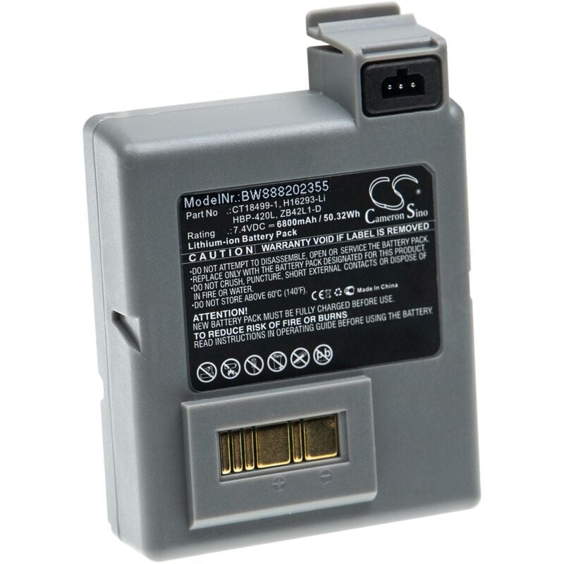 foto del prodotto vhbw batteria compatibile con zebra p4t, rp4, rp4t stampante 6800mah, 7,4v, li ion 