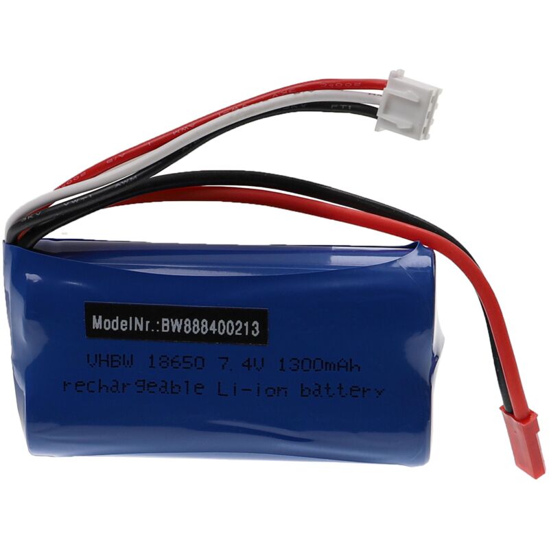 foto del prodotto vhbw batteria con bec compatibile con mjx f45 modellismo 1300mah, 7,4v, li ion, 70 x 37 x 19 mm 