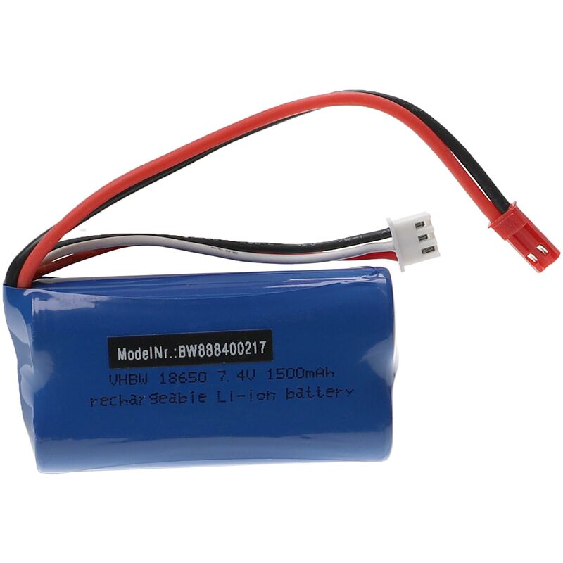 foto del prodotto vhbw batteria con bec compatibile con rayline helikopter mjx f645 f 45 modellismo 1500mah, 7,4v, li ion, 69 x 38 x 18 mm 