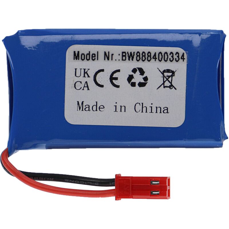 foto del prodotto vhbw batteria con bec per modellismo per es. macchine da corsa, elicotteri, aerei 780mah, 3,7v, li poly, 52 x 27 x 8 mm 