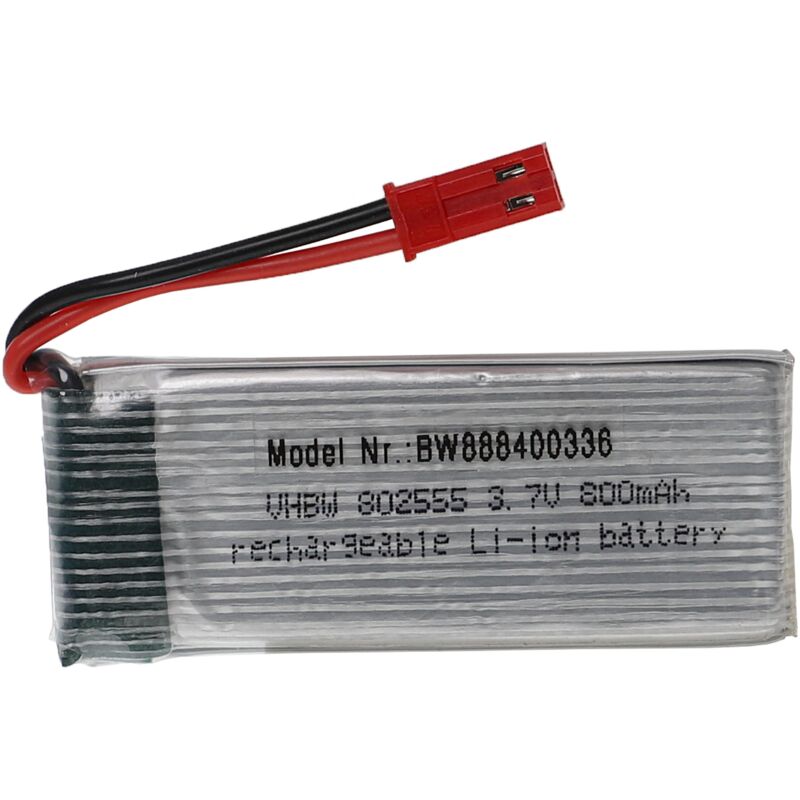 foto del prodotto vhbw batteria con bec per modellismo per es. macchine da corsa, elicotteri, aerei 800mah, 3,7v, li poly, 58 x 25 x 8 mm 