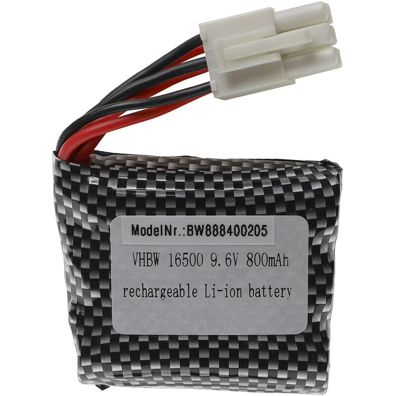 foto del prodotto vhbw batteria con el 6p compatibile con gptoys foxx 9115, 9116, s911, s912 modellismo 800mah, 9,6v, li ion, 54 x 48 x 16,5 mm 