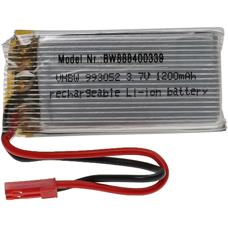 foto del prodotto vhbw batteria con jst per modellismo per es. macchine da corsa, elicotteri, aerei 1200mah, 3,7v, li poly, 56 x 29 x 10 mm 