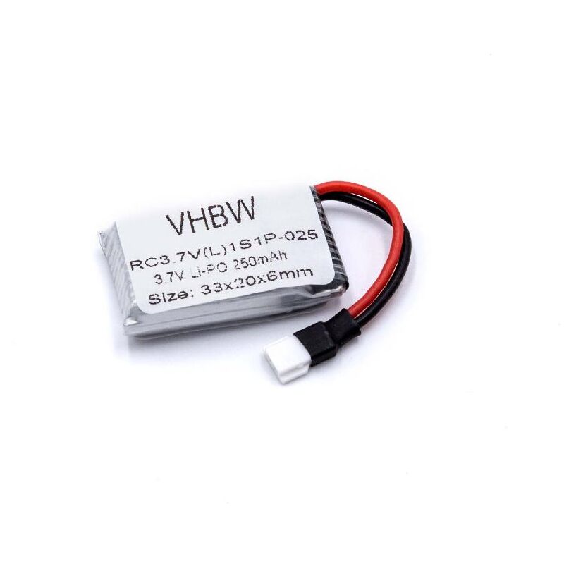 immagine 0 del prodotto vhbw batteria con mini jst plug compatibile con walkera mini cp, hm mini cp z17, mini pet, genius cp modellismo 250mah, 3,7v, li poly 