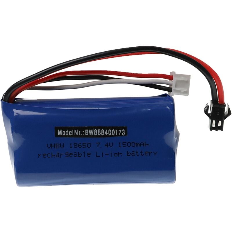 foto del prodotto vhbw batteria con sm 2p compatibile con gt model qs8019 modellismo 1500mah, 7,4v, li ion, 67 x 37 x 19 mm 