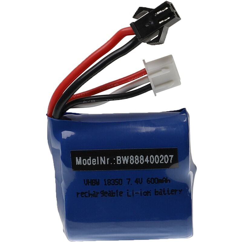 foto del prodotto vhbw batteria con sm 2p compatibile con skytech h100 modellismo 600mah, 7,4v, li ion, 40 x 38 x 21 mm 
