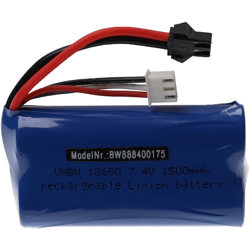 foto del prodotto vhbw batteria con sm 2p compatibile con tkkj h101 modellismo 1500mah, 7,4v, li ion, 72 x 37 x 19 mm 