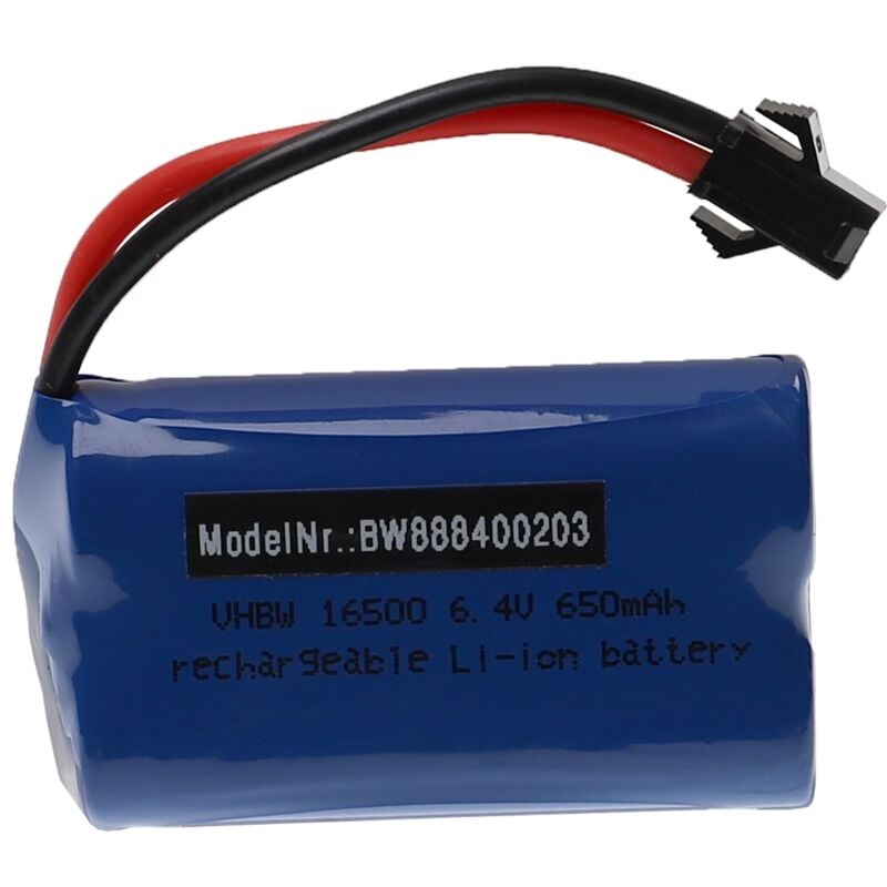 foto del prodotto vhbw batteria con sm 2p compatibile con wltoys a959 a, a969 a modellismo 650mah, 6,4v, li ion, 54 x 32 x 27 mm 