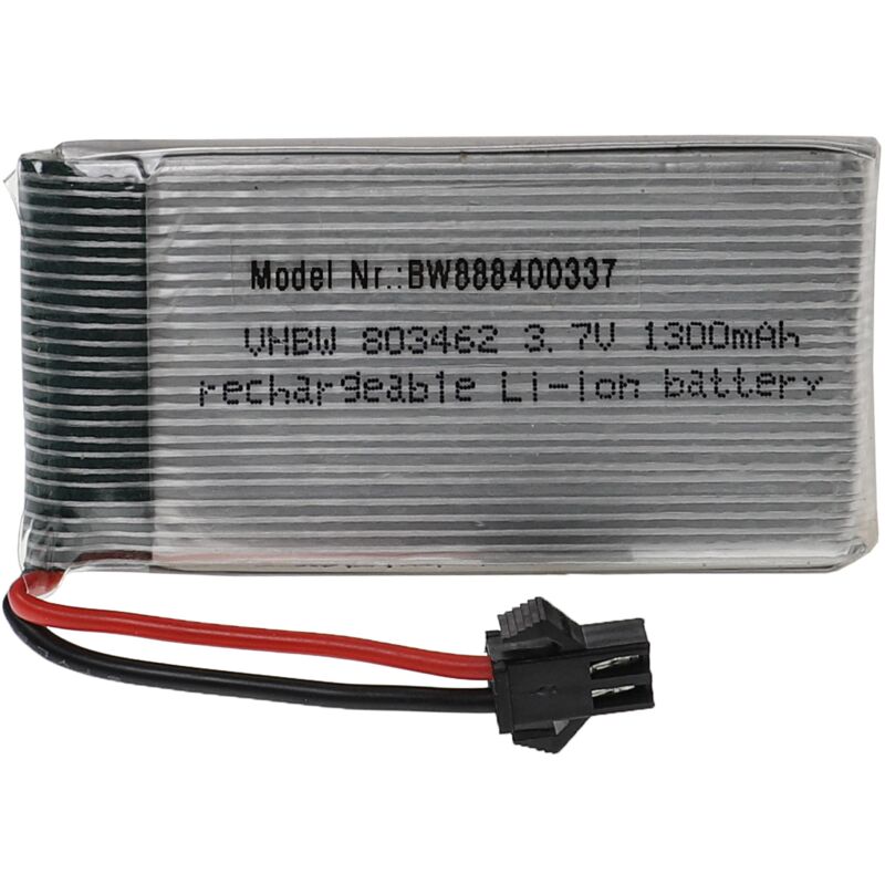 foto del prodotto vhbw batteria con sm 2p per modellismo 1300mah, 3,7v, li poly, 67 x 34 x 9 mm 