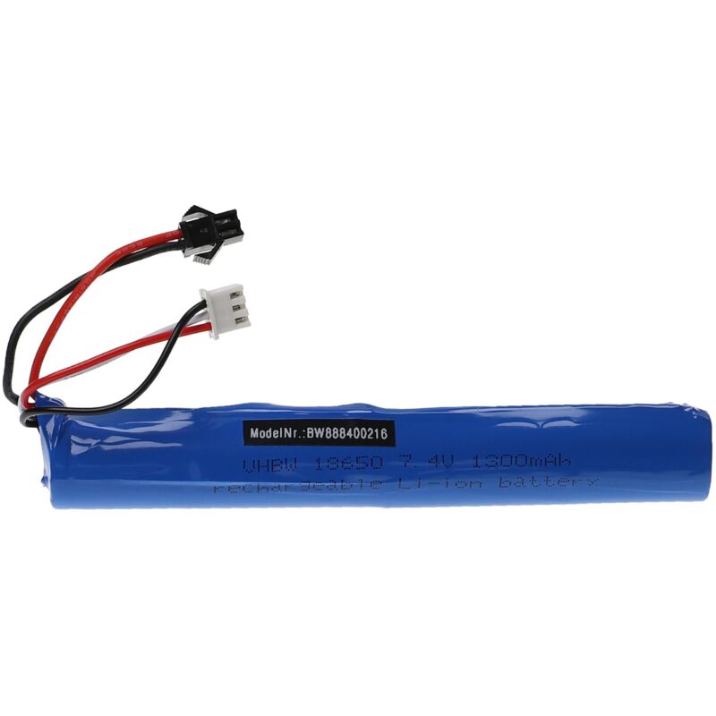 foto del prodotto vhbw batteria con sm 2p per modellismo per es. macchine da corsa, elicotteri, aerei 1300mah, 7,4v, li ion, 131 x 18,5 mm 