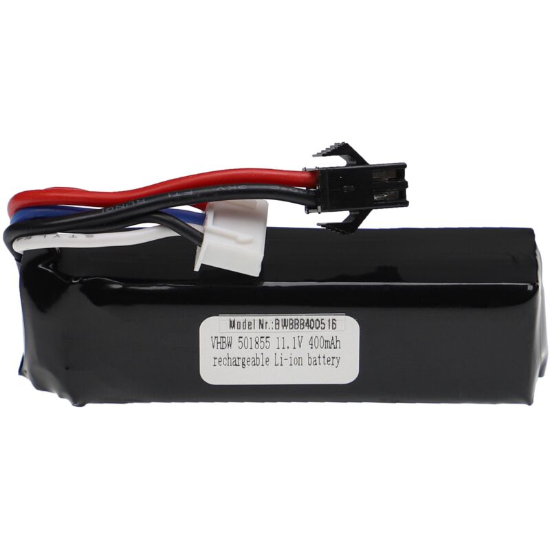 foto del prodotto vhbw batteria con sm 2p per modellismo per es. macchine da corsa, elicotteri, aerei 400mah, 11,1v, li poly, 65 x 19 x 14 mm 