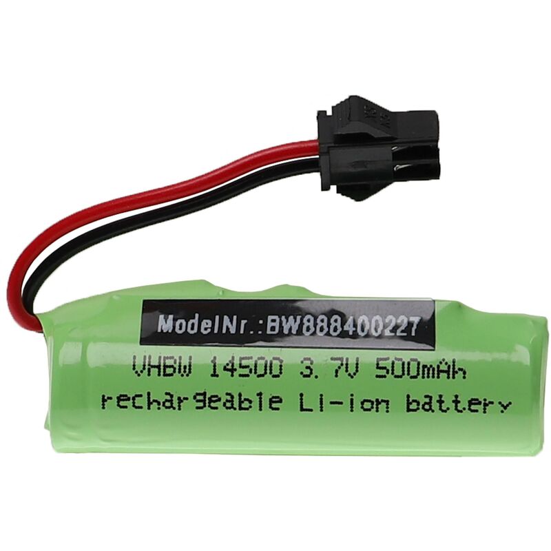 foto del prodotto vhbw batteria con sm 2p per modellismo per es. macchine da corsa, elicotteri, aerei 500mah, 3,7v, li ion 