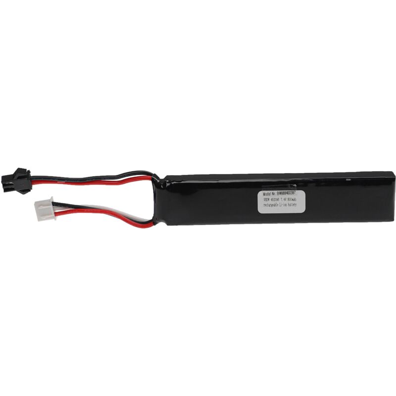 foto del prodotto vhbw batteria con sm 2p per modellismo per es. macchine da corsa, elicotteri, aerei 800mah, 7,4v, li poly, 101 x 20 x 11,5 mm 