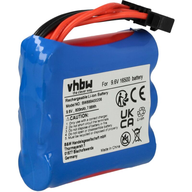 foto del prodotto vhbw batteria con sm 6p compatibile con gptoys foxx 9115, 9116, s911, s912, 9117, 9120 modellismo 800mah, 9,6v, li ion, 54 x 48 x 16,5 mm 