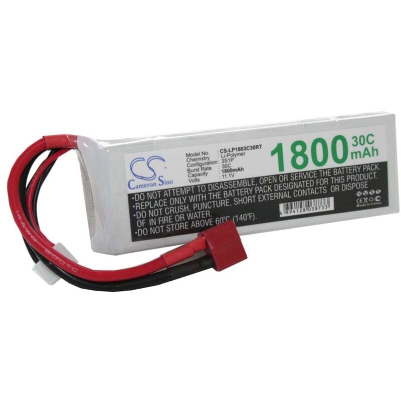 foto del prodotto vhbw batteria con t system awg14 per modellismo 1800mah, 11,1v, li poly 