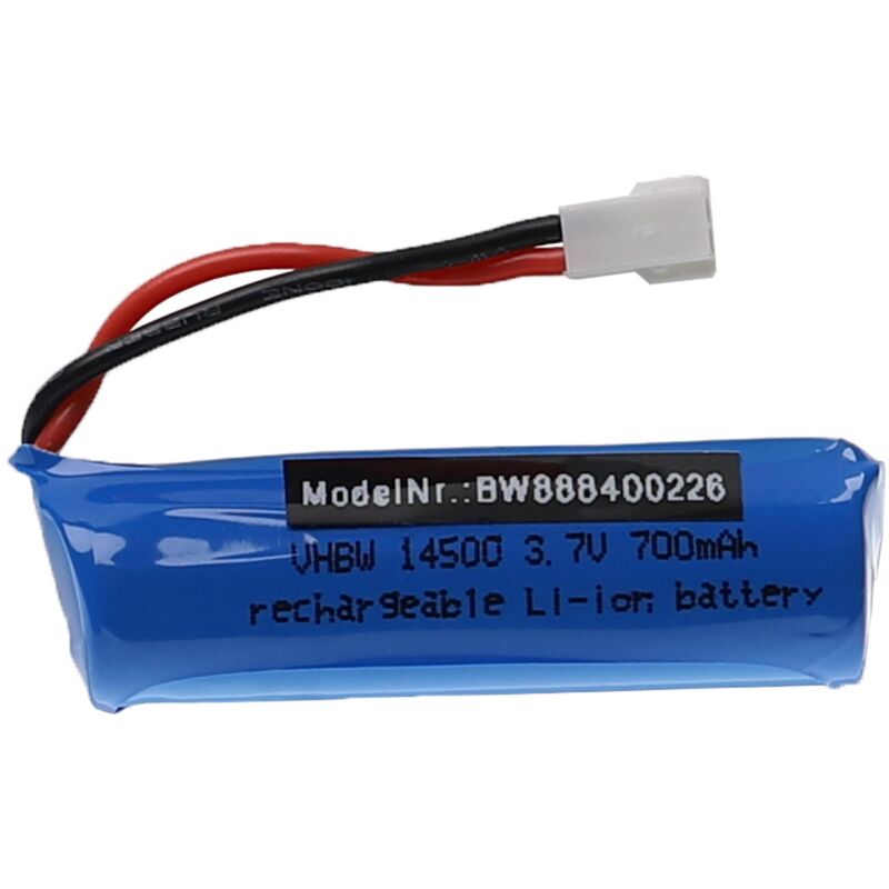 foto del prodotto vhbw batteria con xh 2.54 2p compatibile con skytech h116 modellismo 700mah, 3,7v, li ion, 53 x 15 mm 