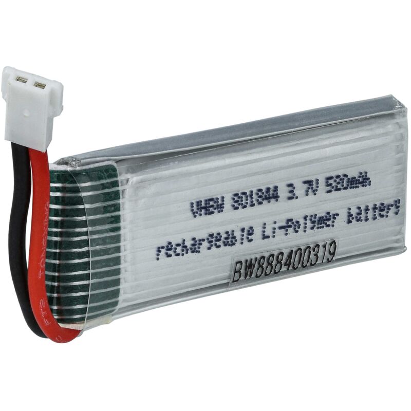 foto del prodotto vhbw batteria con xh 2.54 2p per modellismo per es. macchine da corsa, elicotteri, aerei 520mah, 3,7v, li poly, 46 x 18 x 8 mm 