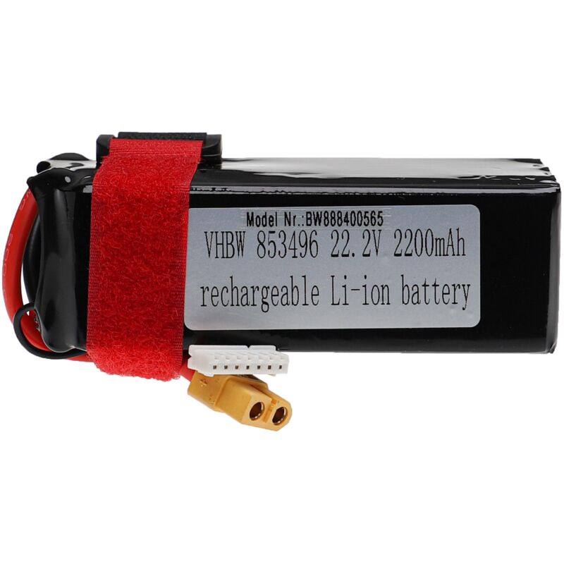 foto del prodotto vhbw batteria con xt60 per modellismo per es. macchine da corsa, elicotteri, aerei 2200mah, 22,2v, li poly 