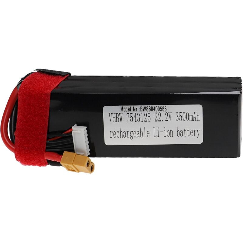 foto del prodotto vhbw batteria con xt60 per modellismo per es. macchine da corsa, elicotteri, aerei 3500mah, 22,2v, li poly 