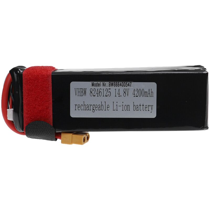 foto del prodotto vhbw batteria con xt60 per modellismo per es. macchine da corsa, elicotteri, aerei 4200mah, 14,8v, li poly, 134 x 44,5 x 35 mm 