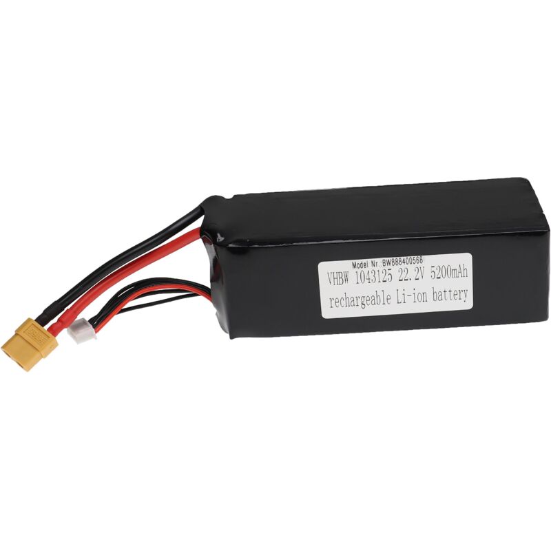 foto del prodotto vhbw batteria con xt60 per modellismo per es. macchine da corsa, elicotteri, aerei 5200mah, 22,2v, li poly 