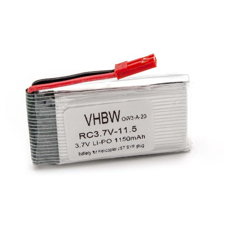 foto del prodotto vhbw batteria li ion 1150mah 3.7v compatibile con modellino rc di elicottero jst syp