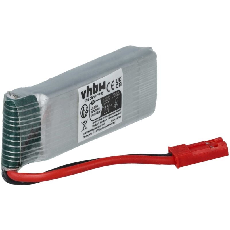 foto del prodotto vhbw batteria li ion 500mah 3.7v compatibile con droni, multicotteri udi u818a quadrocopter