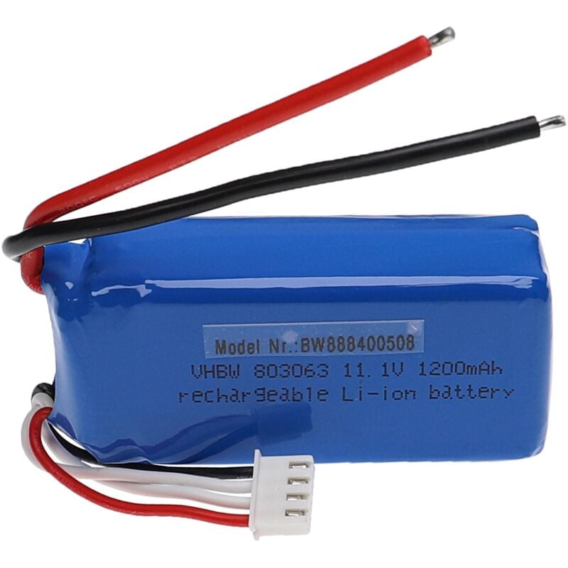 foto del prodotto vhbw batteria per modellismo per es. macchine da corsa, elicotteri, aerei 1200mah, 11,1v, li poly, 75 x 37 x 21 mm 