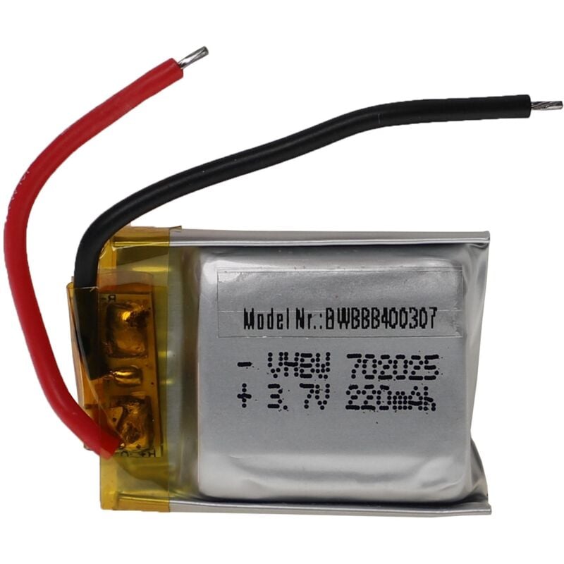 foto del prodotto vhbw batteria per modellismo per es. macchine da corsa, elicotteri, aerei 220mah, 3,7v, li poly, 29 x 20 x 7 mm 