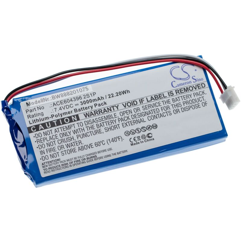 foto del prodotto vhbw batteria sostituisce aaronia ace604396 2s1p, e 0205 per dispositivo di misurazione 3000mah, 7,4v, li poly 