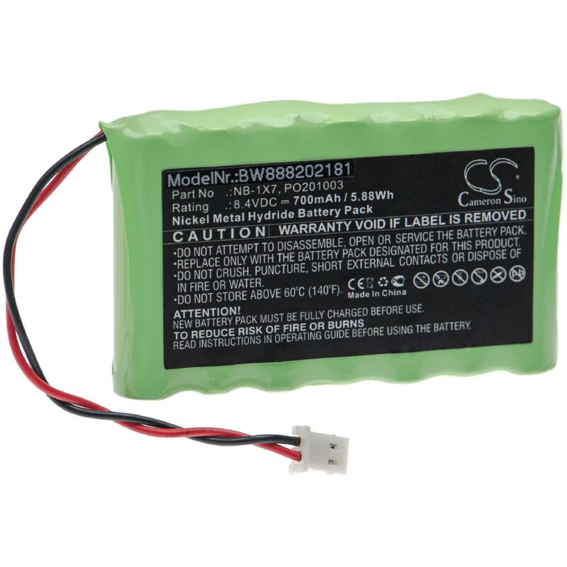 foto del prodotto vhbw batteria sostituisce acutrac nb 1x7, po201003 per dispositivo di misurazione 700mah, 8,4v, nimh 