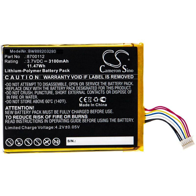 foto del prodotto vhbw batteria sostituisce bang olufsen 8700112 per casse, altoparlanti, speaker 3100mah, 3,7v, li poly 