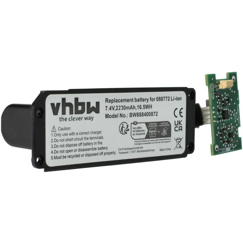 foto del prodotto vhbw batteria sostituisce bose 088772, 088789 per casse, altoparlanti, speaker incl. circuito stampato 2.230mah, 7,4v, li ion 