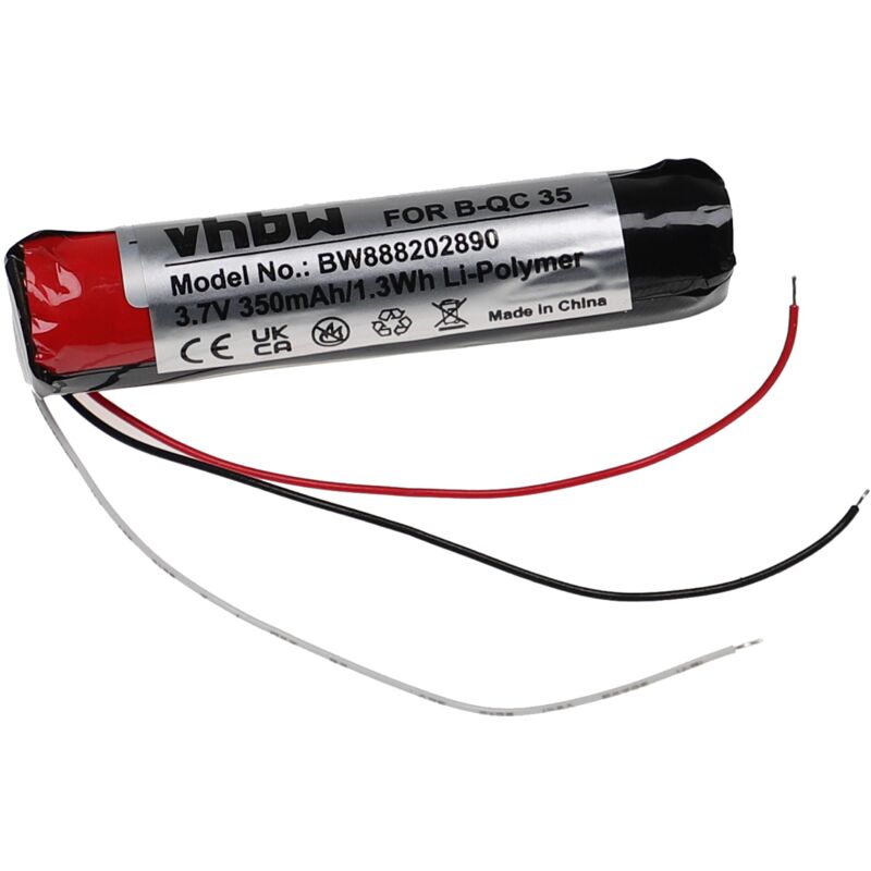 foto del prodotto vhbw batteria sostituisce bose ahb110520cps per auricolari cuffie wireless 350mah, 3,7v, li poly 