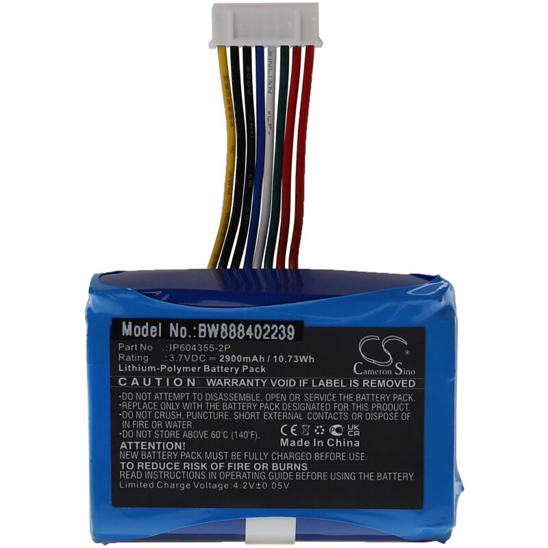 foto del prodotto vhbw batteria sostituisce castles ip604355 2p per lettore di carte, nfc smart card reader, terminale pos 2900mah, 3,7v, li poly 