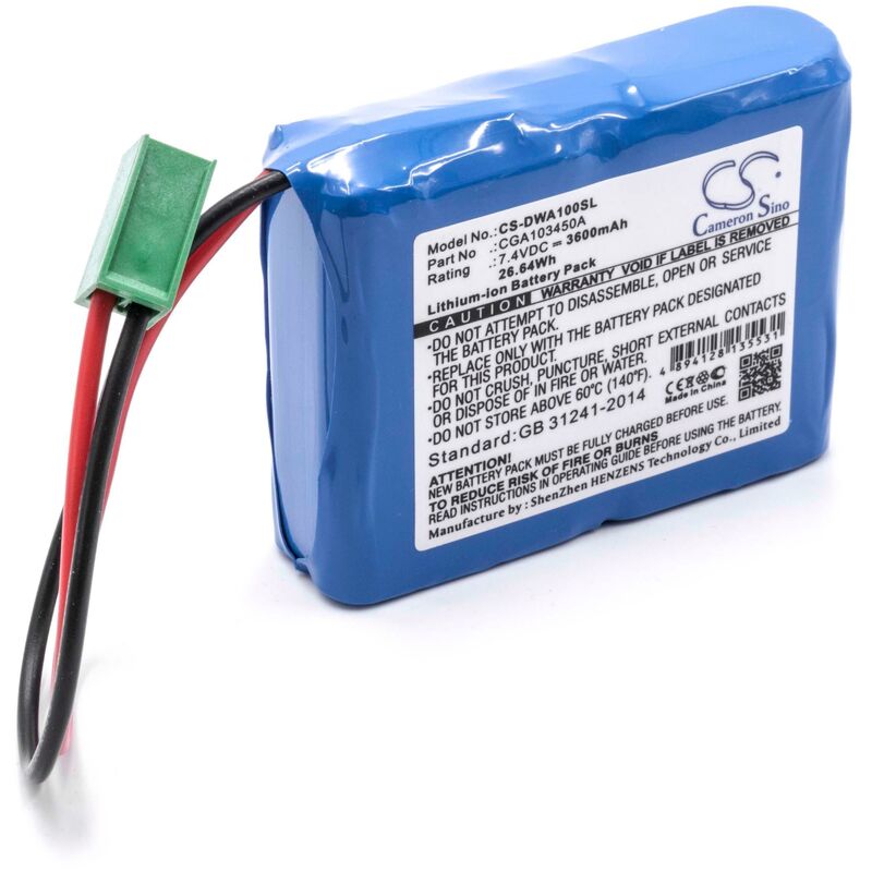 foto del prodotto vhbw batteria sostituisce cemb cga103450a per allineatore 3600mah, 7,4v, li ion 
