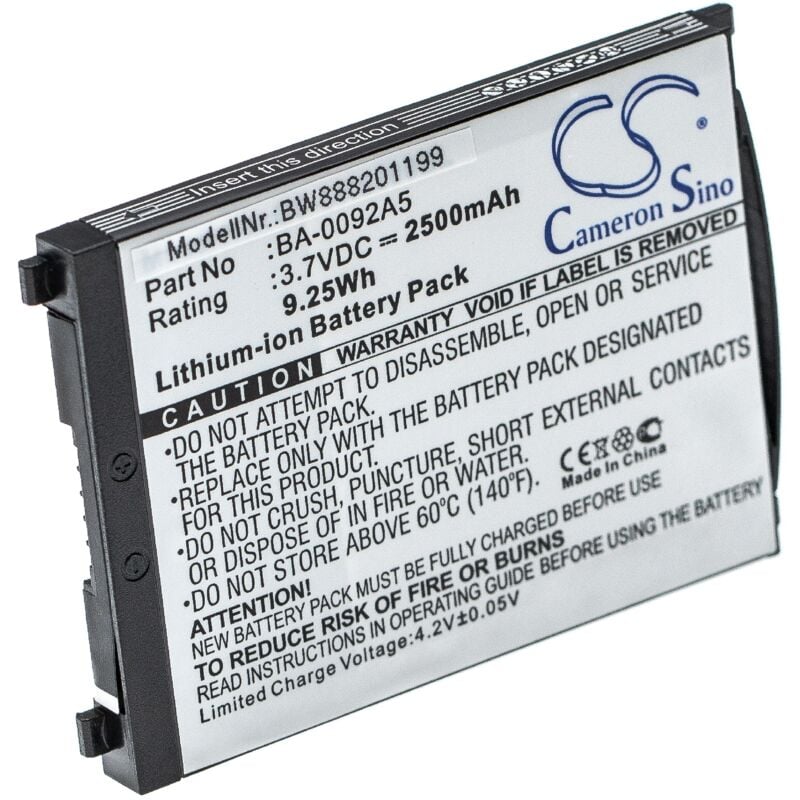 foto del prodotto vhbw batteria sostituisce cipherlab ba 0092a5, kbrs300x01503, ba 0093a0, bt 160la per lettore di codici a barre, pos 2500mah, 3,7v, li ion 