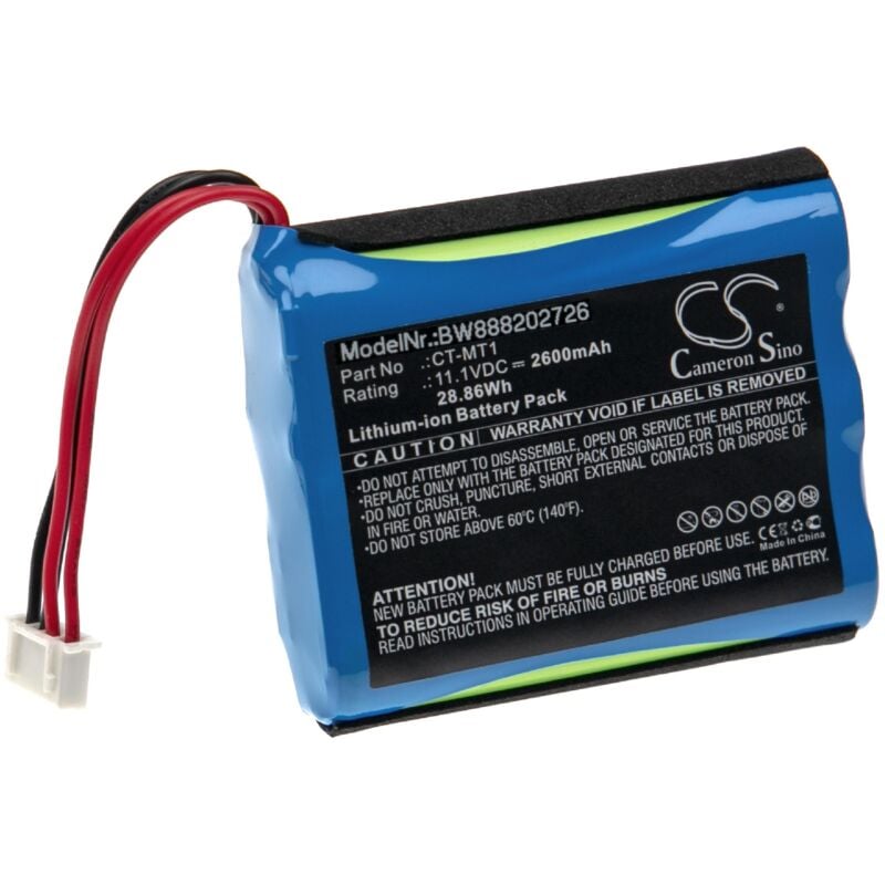 foto del prodotto vhbw batteria sostituisce clarke tech ct mt1 per dispositivo di misurazione 2600mah, 11,1v, li ion 